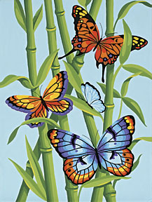 Dimensions Puzzles 91258 Butterflies/Bamboo Paint by Number (9"x12")