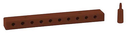 Faller 180807 All Scale Low-Voltage Distribution Terminal (Plate) -- 10 Sockets and Plugs, 3/32" 2.5mm (brown)