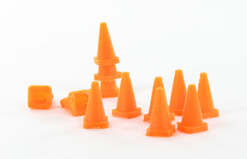 3D To Scale 50-110-OR 1/50 Scale Traffic Cones - 18 Pack Safety Orange