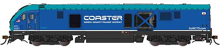 Bachmann 67907 HO Scale Siemens SC-44 Charger - WowSound(R) and DCC -- North Country Transit District Coaster 5001 (blue, teal)
