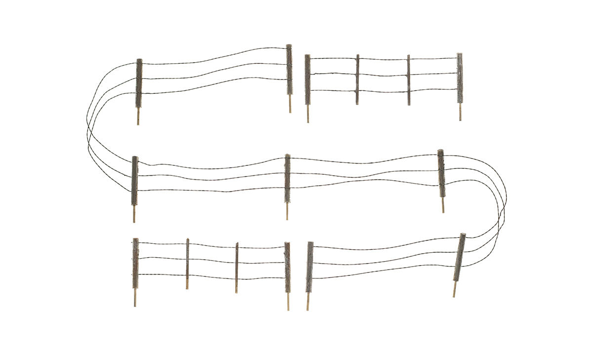 Woodland Scenics 3000 O Scale Barbed Wire Fence - Kit with Gates, Hinges & Planter Pins -- Total Scale Length: 192' 58.5m