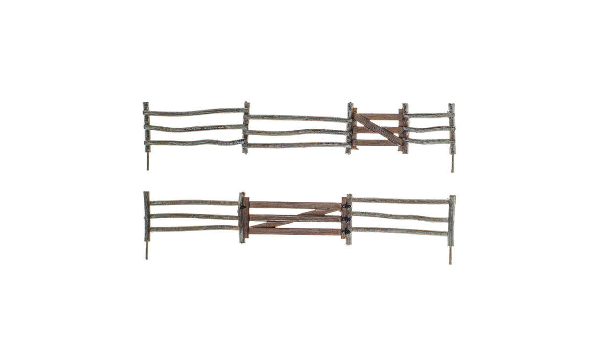 Woodland Scenics 3001 O Scale Log Fence - Kit with Gates, Hinges & Planter Pins -- Total Scale Length: 192' 58.5m