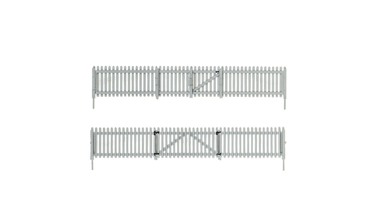 Woodland Scenics 3004 O Scale Picket Fence - Kit with Gates, Hinges & Planter Pins -- Total Scale Length: 192' 58.5m