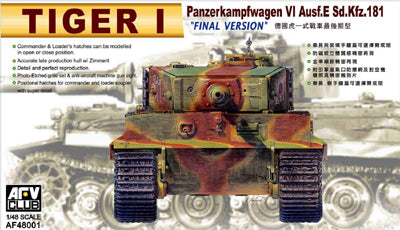 AFV Club 48001 1/48 Tiger I PzKfw VI Ausf E SdKfz 181 Final Version Tank