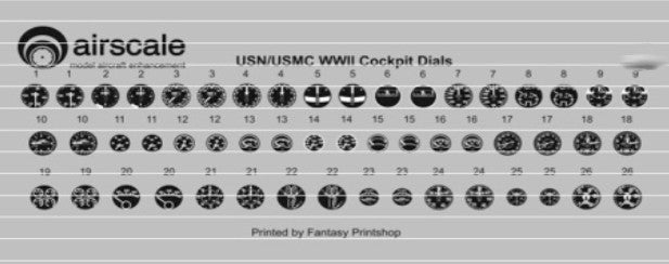 Airscale 4808 1/48 WWII US Navy Instrument Dials (Decal)
