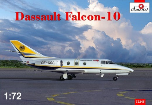 Amodel 72245 1/72 Dassault Falcon 10 Early Corporate Jet Aircraft