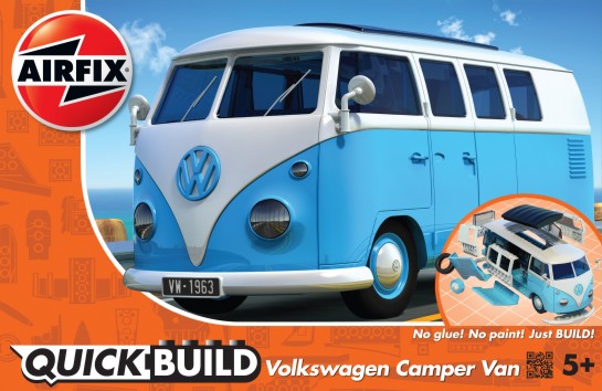 Airfix J6024 Quick Build VW Camper Van (Blue) (Snap)