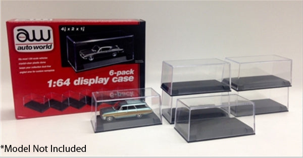 Auto World AWDC008 1/64 Scale Plastic Display Cases - 6-Pack
