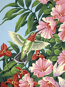 Dimensions Puzzles 91310 Hummingbird & Fuchsia Flowers Paint by Number (9"x12")