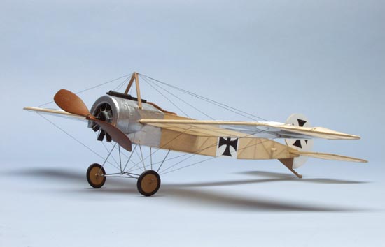 Dumas Products 222 17-1/2" Wingspan Fokker Eindecker E111 Rubber Pwd Aircraft Laser Cut Kit