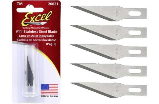 Excel Hobby 20021 #11 Stainless Steel Blades (5)