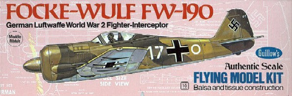 Guillows 502 16-1/2" Wingspan Fw190 Kit