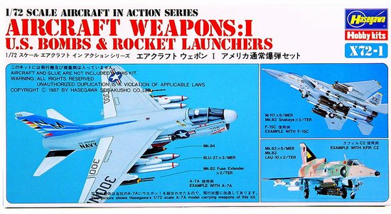 Hasegawa 35001 1/72 Weapons I - US Bombs & Rocket Launchers