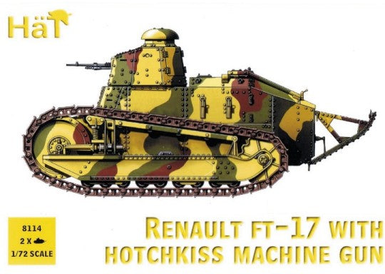 Hat Industries 8114 1/72 WWI Renault FT17 Tank w/Hotchkiss Machine Gun (2)