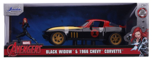 Jada 31749 1/24 Marvel Avengers 1966 Corvette Car w/Black Widow Figure