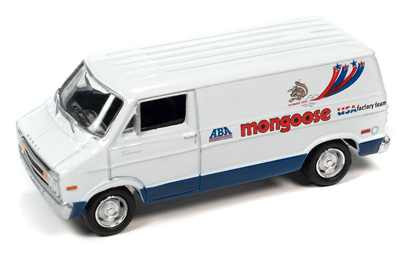 Johnny Lightning JLSP328 1/64 Scale Mongoose - 1977 Dodge Van in White