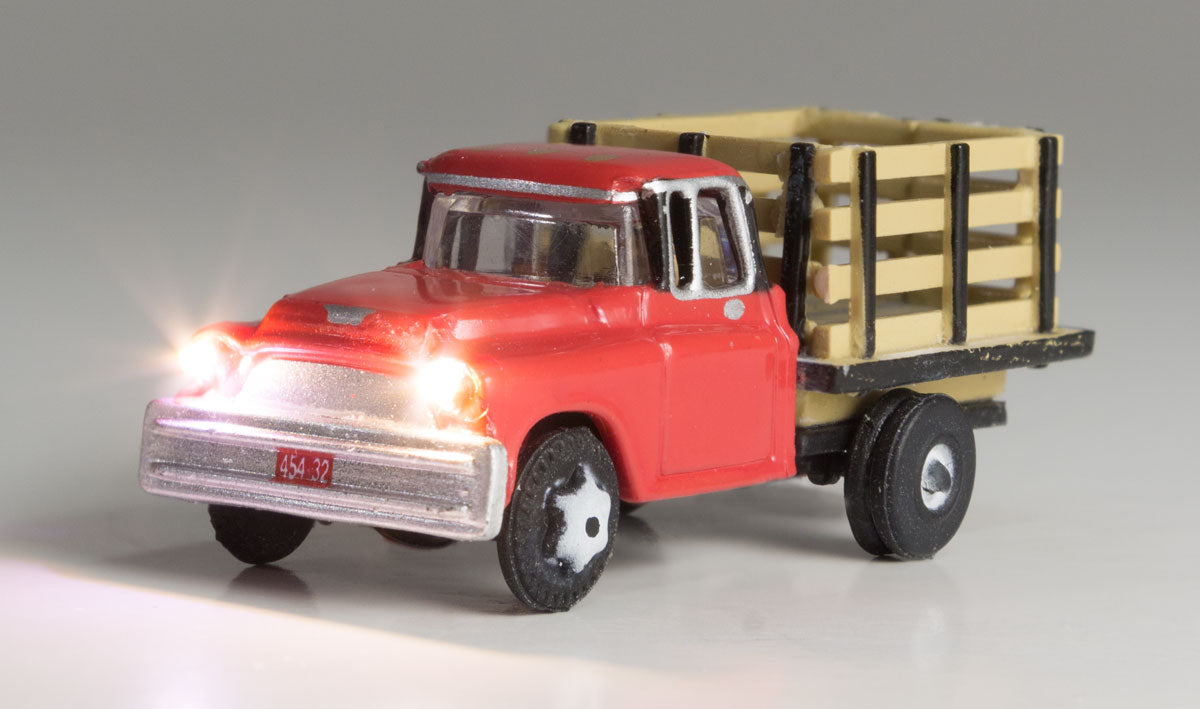 Woodland Scenics 5615 N Scale Just Plug(R) Lighted Vehicle -- Heavy Hauler (red)
