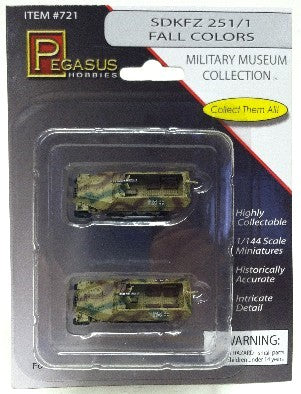 Pegasus Hobbies 721 1/144 SdKfz 251/1 Halftrack #113/114 (Camouflage) (2) (Assembled)