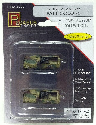 Pegasus Hobbies 722 1/144 SdKfz 251/9 Halftrack (Camouflage) (2) (Assembled)