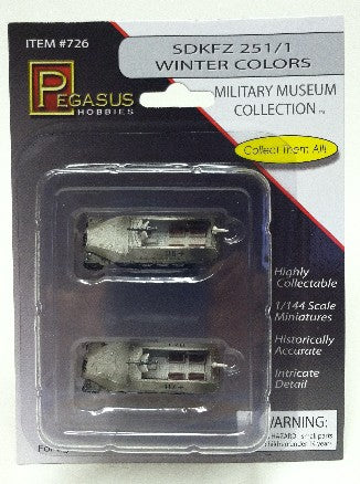 Pegasus Hobbies 726 1/144 SdKfz 251/1 Halftrack (Winter Camouflage) (2) (Assembled)