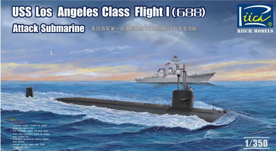 Riich Models 28005 1/350 USS Los Angeles Class Flight I (688) Attack Submarine