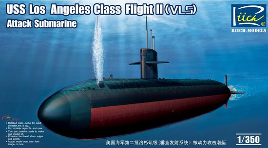 Riich Models 28006 1/350 USS Los Angeles Class Flight II (VLS) Attack Submarine