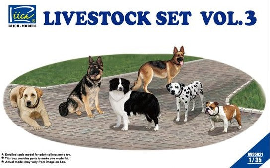 Riich Models 35021 1/35 Livestock Set Vol.3: Dogs (6)