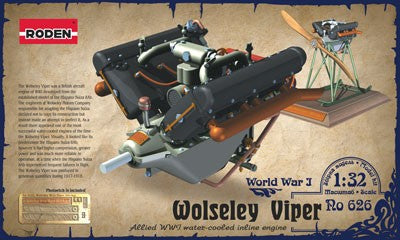 Roden 626 1/32 Wolseley W4A Viper WWI V-Figurative Water-Cooled Aircraft Engine