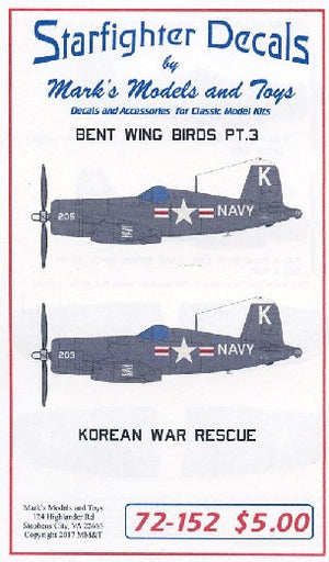 Starfighter Decals 72152 1/72 Bent Wings Bird Part 3 Korean War Rescue for RVL