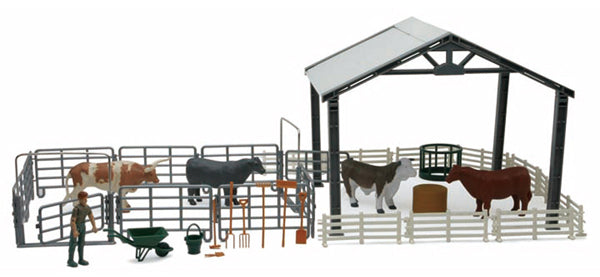 New-Ray SS-05135 1/18 Scale Pole Barn Ranch Playset Playset Includes: Open Air