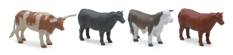 New-Ray SS-05526-A 1/18 Scale Ranch Cow 4-Piece Set Made of durable