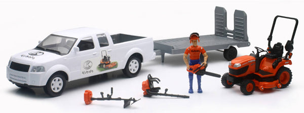 New-Ray SS-33263A 1/18 Scale Kubota Lawn Care Playset. Playset Includes: Worker
