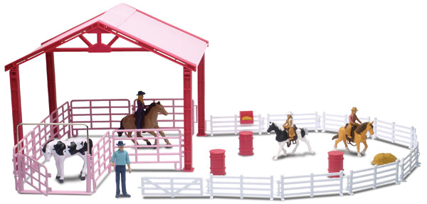 New-Ray SS-37275 1/20 Scale Barrel Racing Corral Playset Playset Includes: Open Air