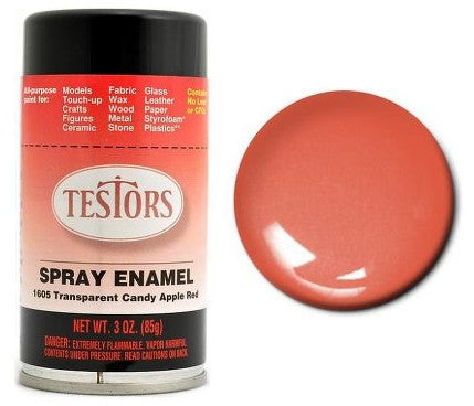 Testors 1605 3oz. Spray Finishing Enamel Transparent Candy Apple Red