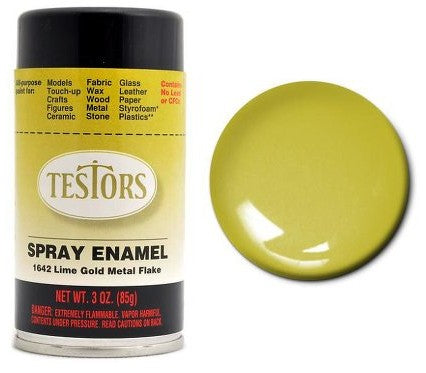 Testors 1642 3oz. Spray Finishing Enamel Lime Gold Metal Flake