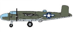 Trumpeter 6401 1/350 B25 Mitchell US Medium Bomber Set (4/Bx)