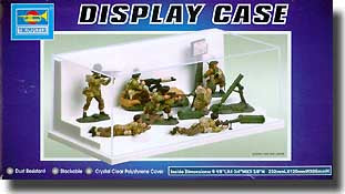 Trumpeter 9810 Step Display Showcase for 1/64 Autos, 1/32 Figures & 1/87 Tanks (9"L x 4.75"W x 3.4"H) Black Base