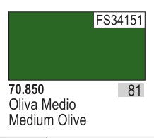 Vallejo 850 17ml Bottle Medium Olive Model Color (6/Bx)