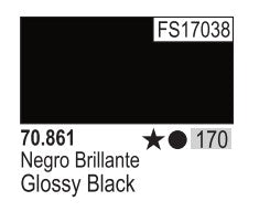 Vallejo 861 17ml Bottle Glossy Black Model Color (6/Bx)