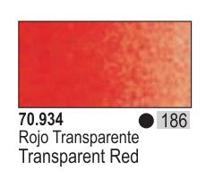 Vallejo 934 17ml Bottle Transparent Red Model Color (6/Bx)