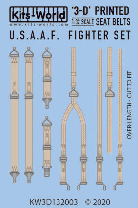 Warbird Decals 3132003 1/32 3D Color Seatbelts USAAF Fighters