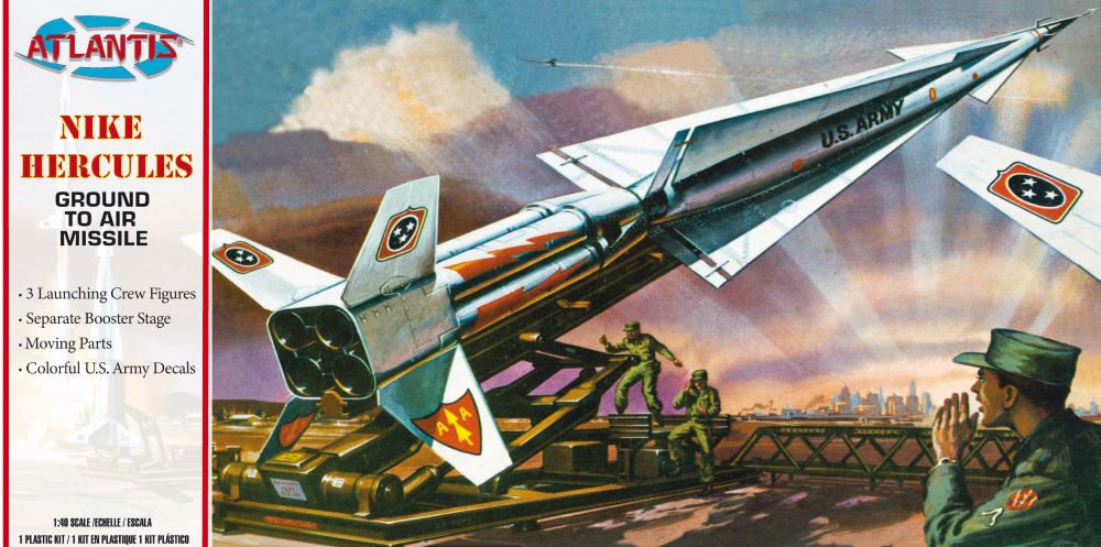 Atlantis Models 1804 1/40 US Army Nike Hercules Ground-to-Air Missile w/3 Crew Figures (formerly Revell)