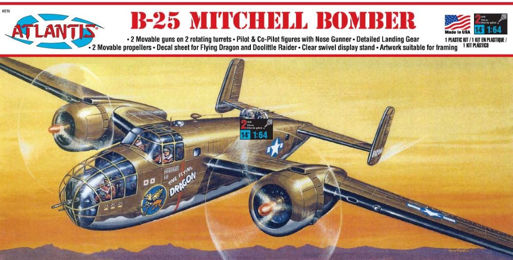 Atlantis Models 216 1/64 B25 Mitchell Flying Dragon Bomber (formerly Revell)