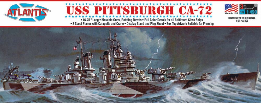 Atlantis Models 457 1/490 USS Pittsburgh CA72 Heavy Cruiser (formerly Revell)
