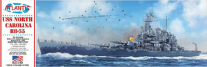 Atlantis Models 601 1/500 USS North Carolina BB55 WWII Battleship Battle of the Eastern Solomons (formerly Renwal)