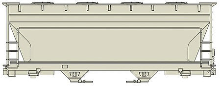 Accurail 2200 HO Scale ACF 2-Bay Covered Hopper - Kit -- Undecorated