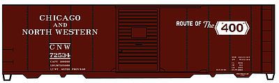 Accurail 3551 HO Scale AAR 40' Single-Door Steel Boxcar - Kit -- Chicago & North Western #15369 (Boxcar Red, Route fo the 400 Logo/Slogan)
