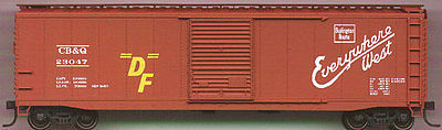 Accurail 50081 HO Scale 50' Single-Door Riveted-Side Boxcar - Kit -- Chicago, Burlington & Quincy #23069 (Boxcar Red, Way of the Zephyrs Slogan)