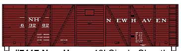 Accurail 7117 HO Scale 40' 6-Panel Single-Sheathed Wood Boxcar with Steel Doors and Ends - Kit -- New Haven 63262 (Boxcar Red)