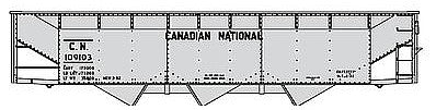 Accurail 7550 HO Scale AAR 70-Ton Offset-Side 3-Bay Hopper - Kit -- Canadian National #109103 (aluminum, black)